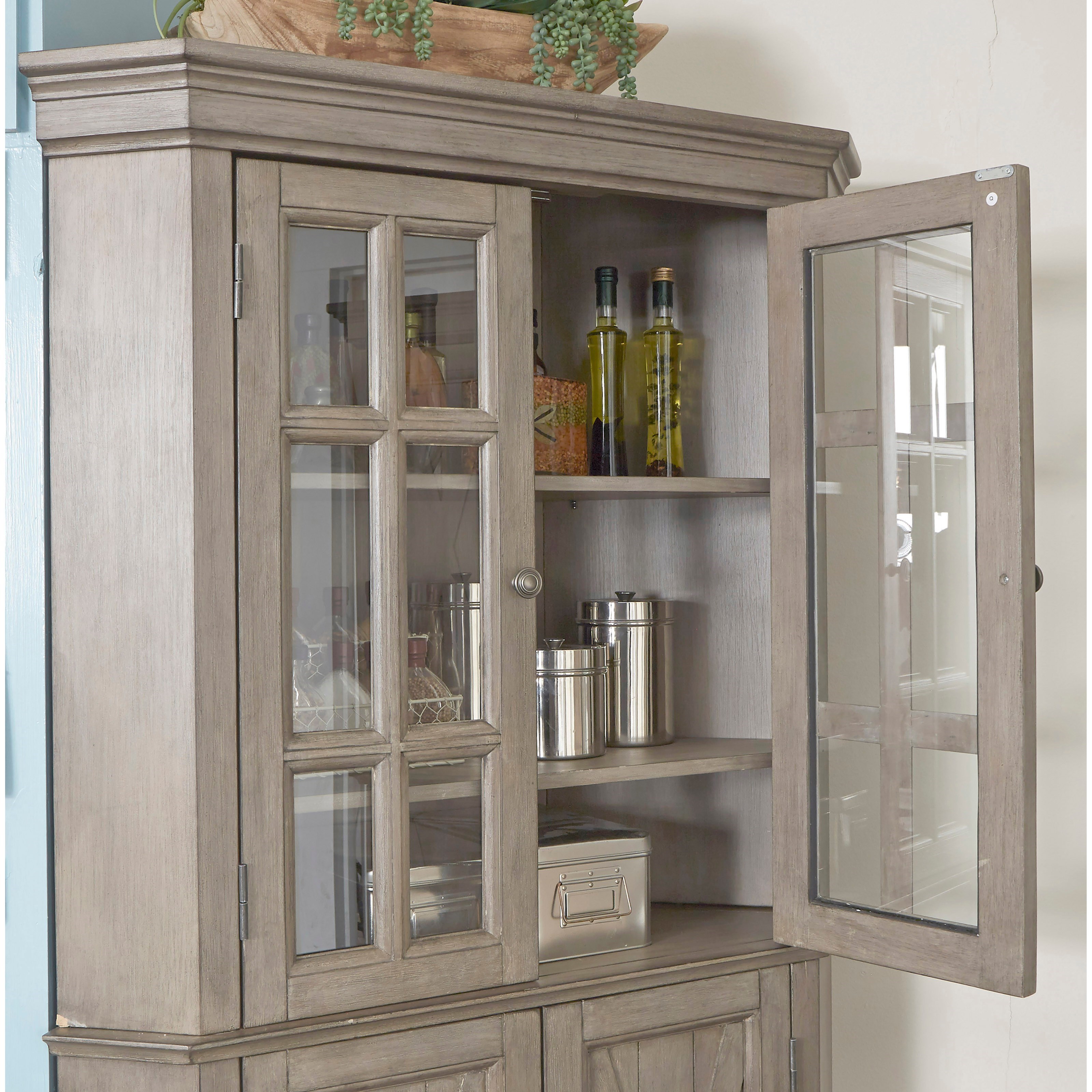 Farmhouse corner display shop cabinet